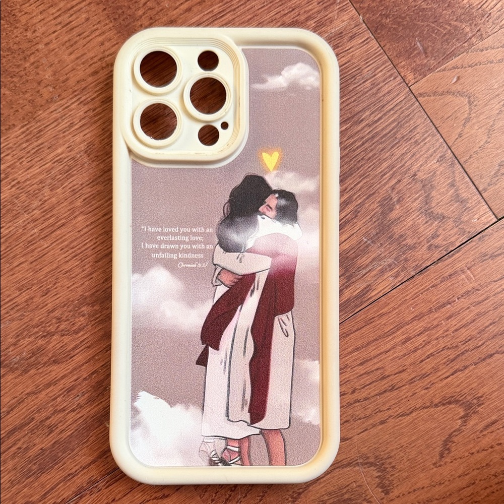 Biblical iPhone Case with Cream Border